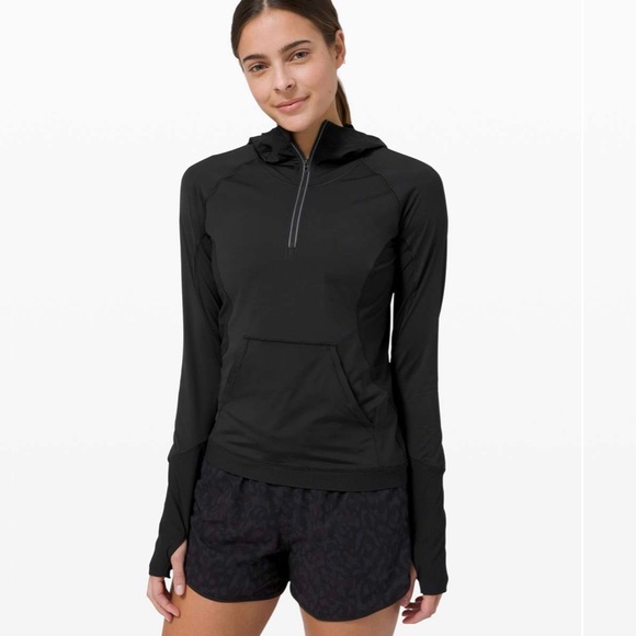 Lululemon Sleek Performance 1/2 Zip Hood • Black - Picture 4 of 10